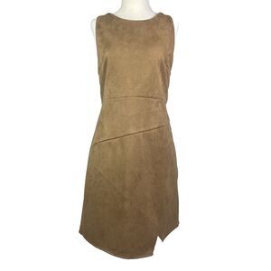Anthropologie BaeVely Faux Suede Bib Dress L Asymmetrical School Girl Preppy